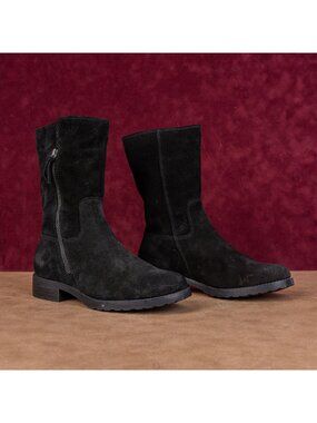 Sofft Women Betty Black Suede Leather Festival Party Mid calf Boots sz 6.5